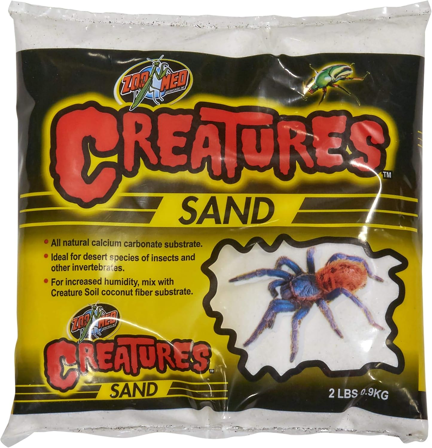 Zoo Med Creatures Sand 1 Quart bag front view natural terrarium substrate