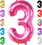 KatchOn hot pink number 3 balloon front view