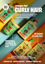 Teal jar of Lola Cosmetics deep hydration treatment mask for restoring dry and damaged curls