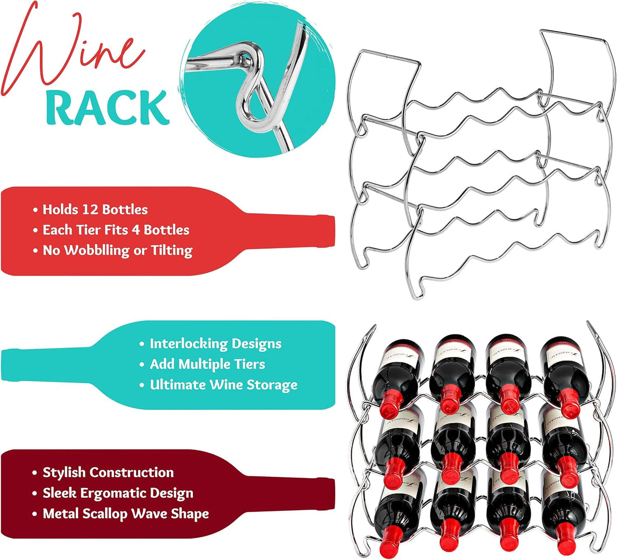 Close up of circular metal inserts on Sorbus wine rack