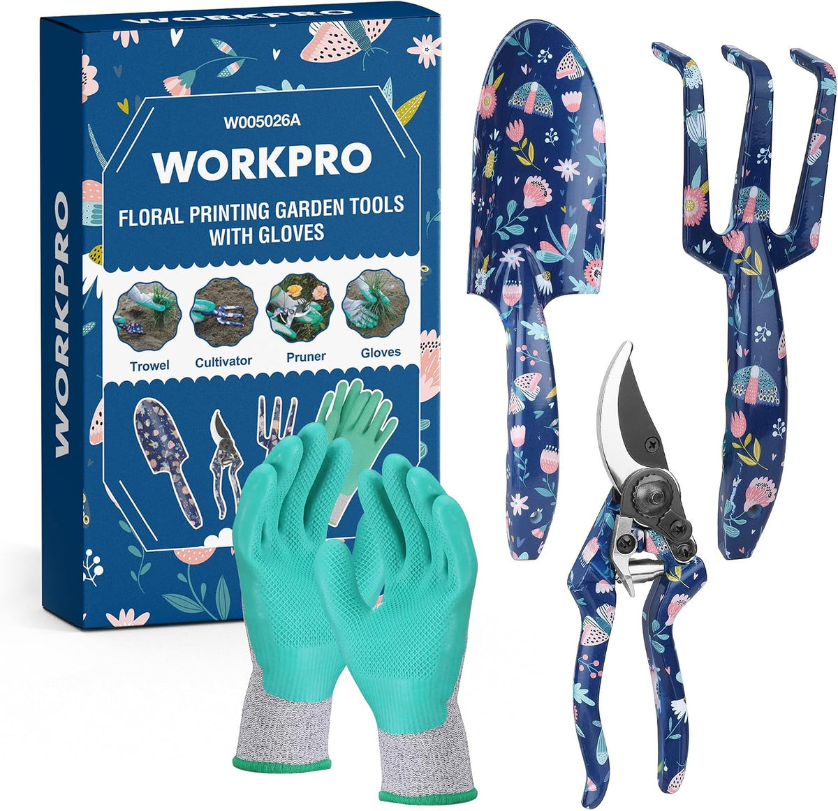 WORKPRO 5PCS Garden Tool Set, Aluminum Heavy Duty Gardening Tool Set | With Bag, Outdoor Garden Hand Tools, Gardening Gifts - Image 13