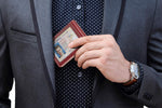 Serman Brands minimalist leather wallet open view