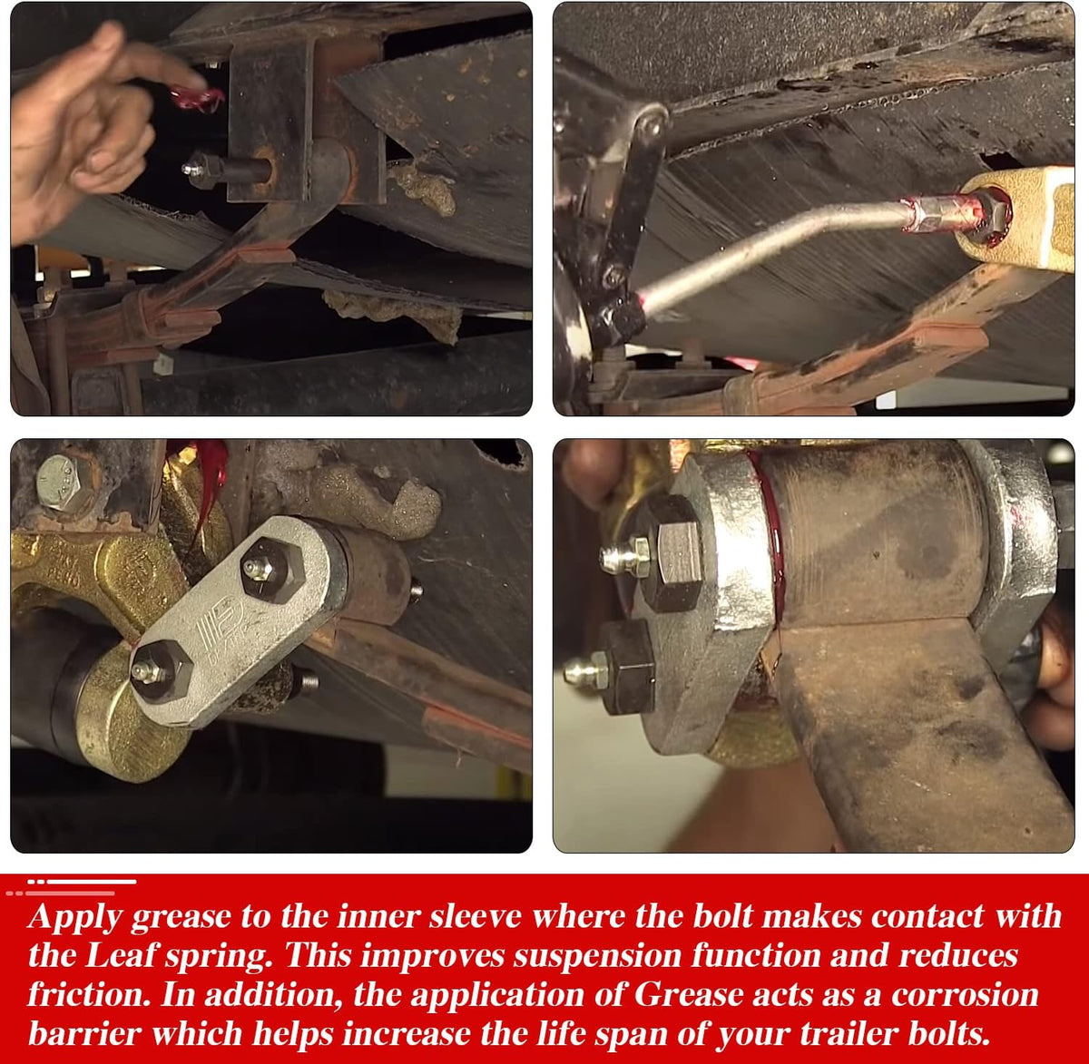 Lock nuts included with RJSPHH trailer axle spring shackle hardware kit