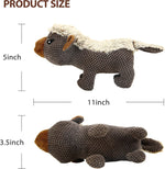 IOKHEIRA grey plush animal dog toy side profile view.