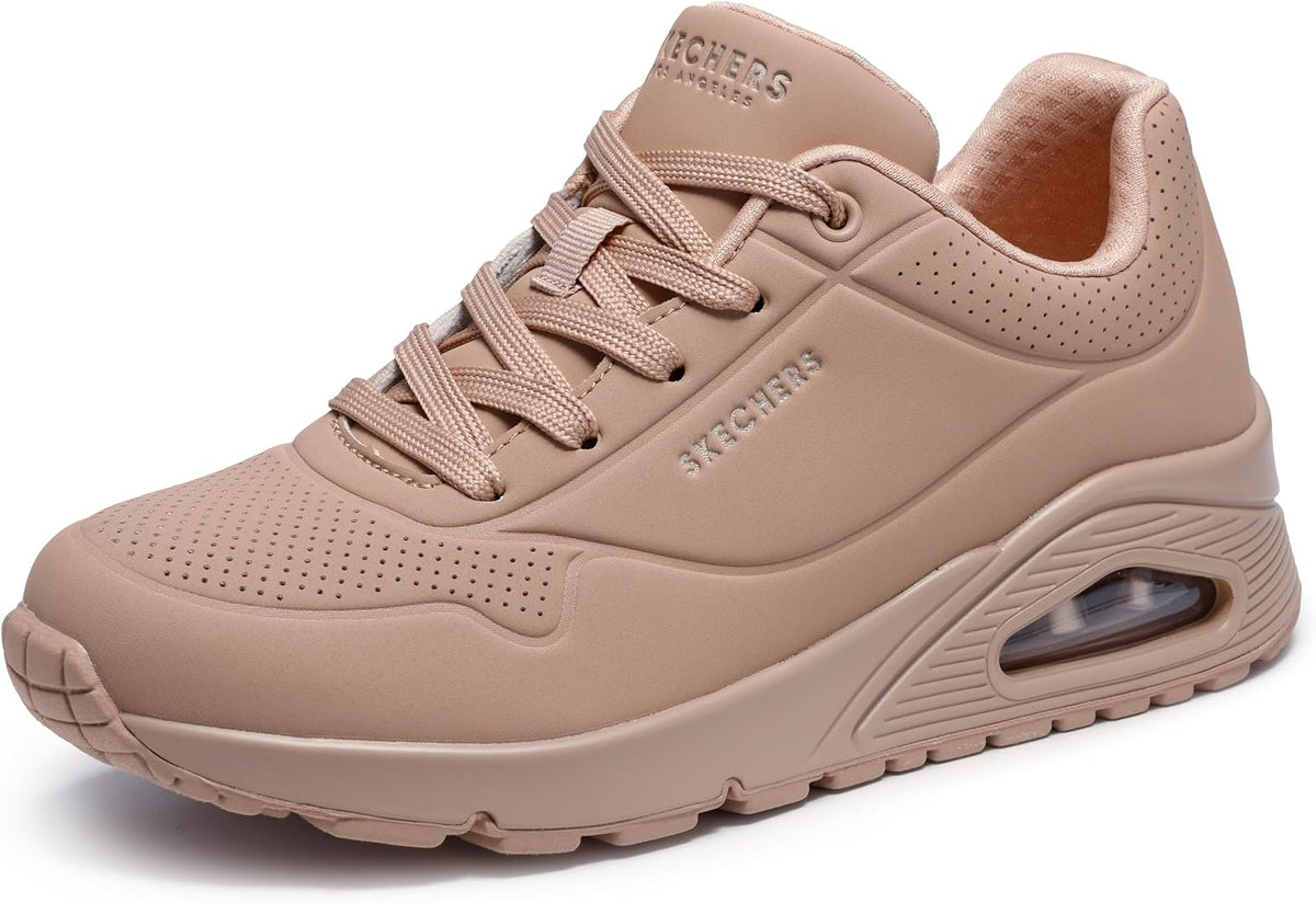 Skechers Women's Uno - Stand On Air Sneaker | Casual sneaker, Air-Cooled Memory Foam insole, Skech-Air Visible Cushioning, Lace-Up, Wedge fit with hidden 1-inch heel - Image 9