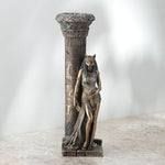 Close up of the facial features on the Veronese Egyptian cat goddess figurine