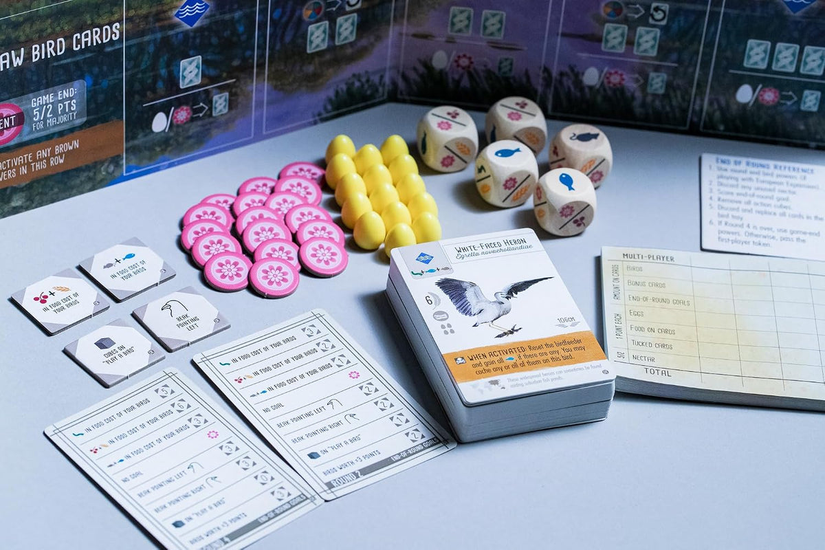 Wingspan Oceania expansion rulebook and components