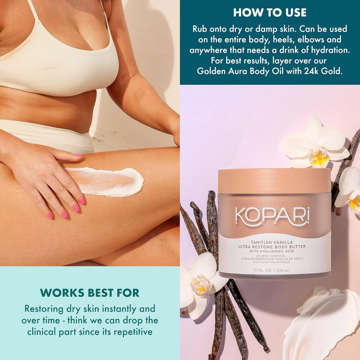 Kopari Ultra Restore Body Butter size comparison