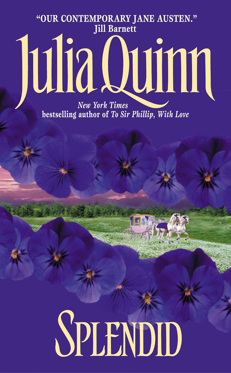 Julia Quinn Splendid Avon Historical Romance paperback book front cover showing historical romance artwork