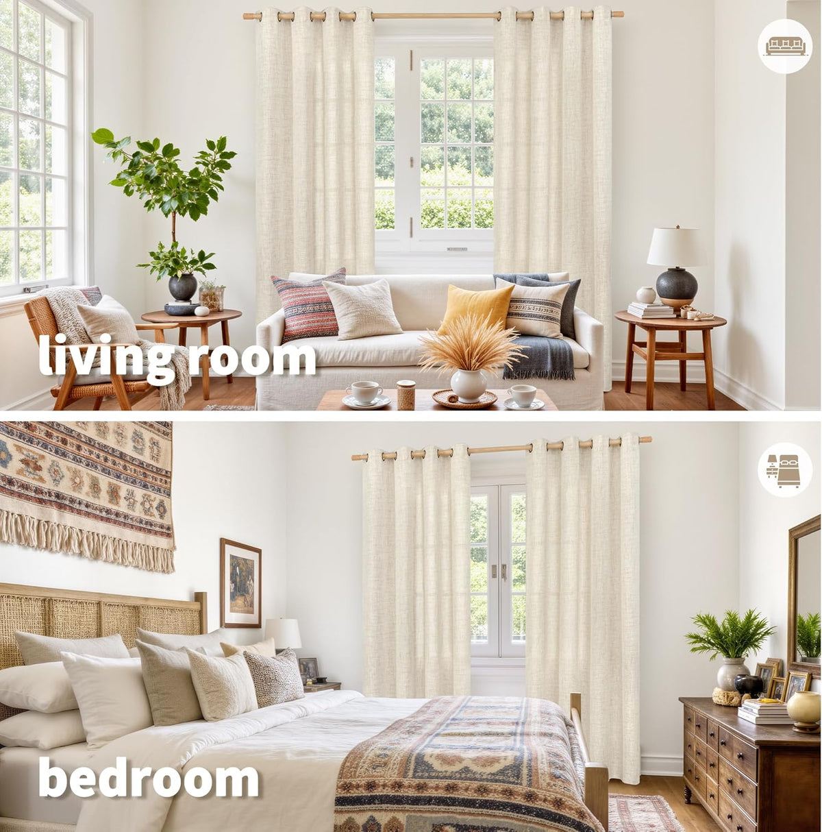 YoungsTex textured light filtering drapes close up