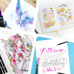 Tombow water-based pastel pens color swatch display