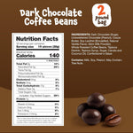 Premium dark chocolate coated roasted espresso beans scattered on a table
