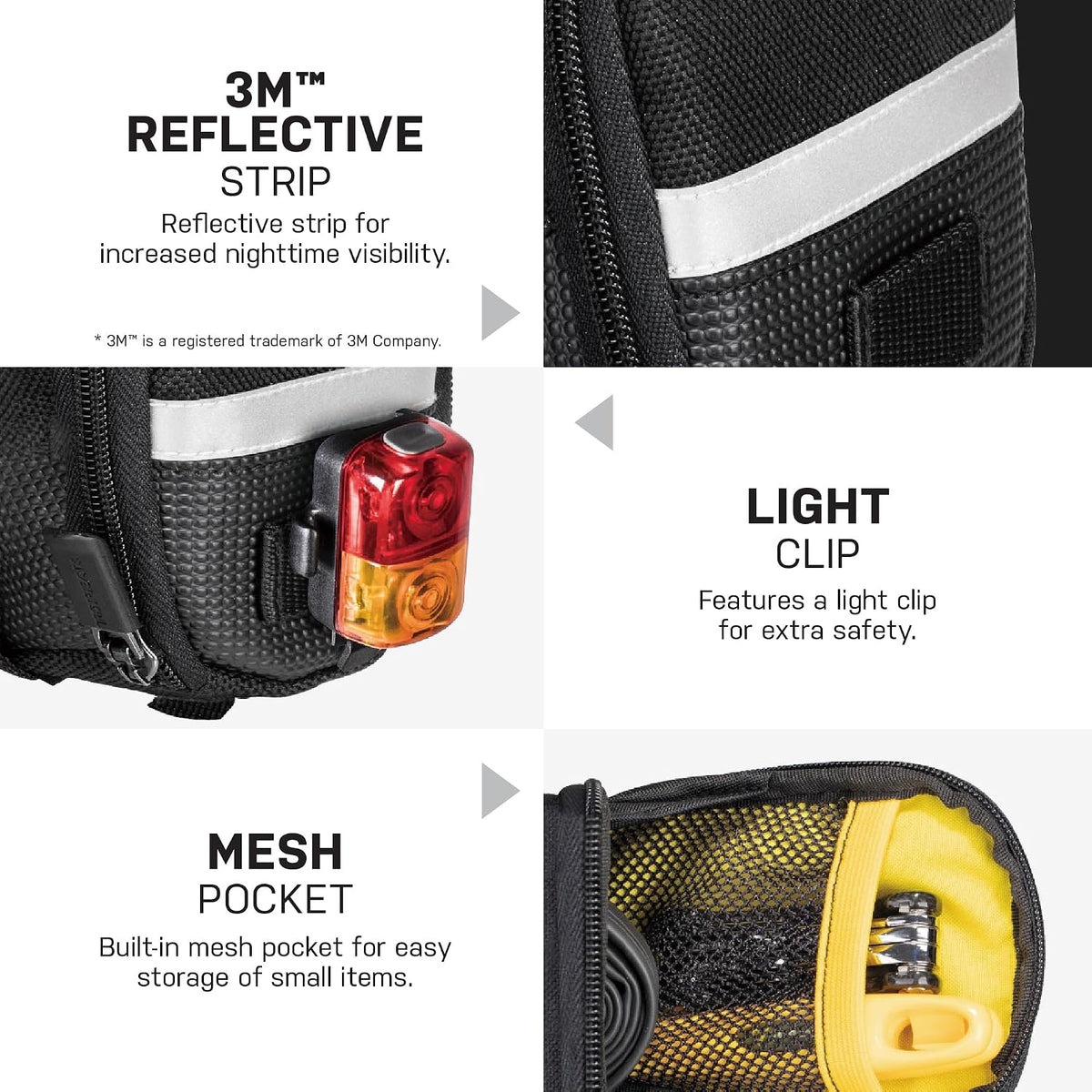 Topeak Aero Wedge Pack medium mounted underneath bicycle saddle