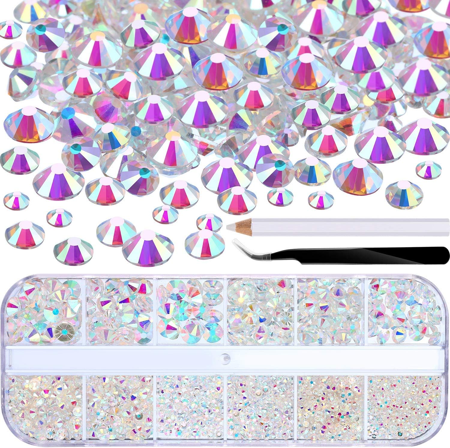 TecUnite flat back crystal rhinestones front view packaging