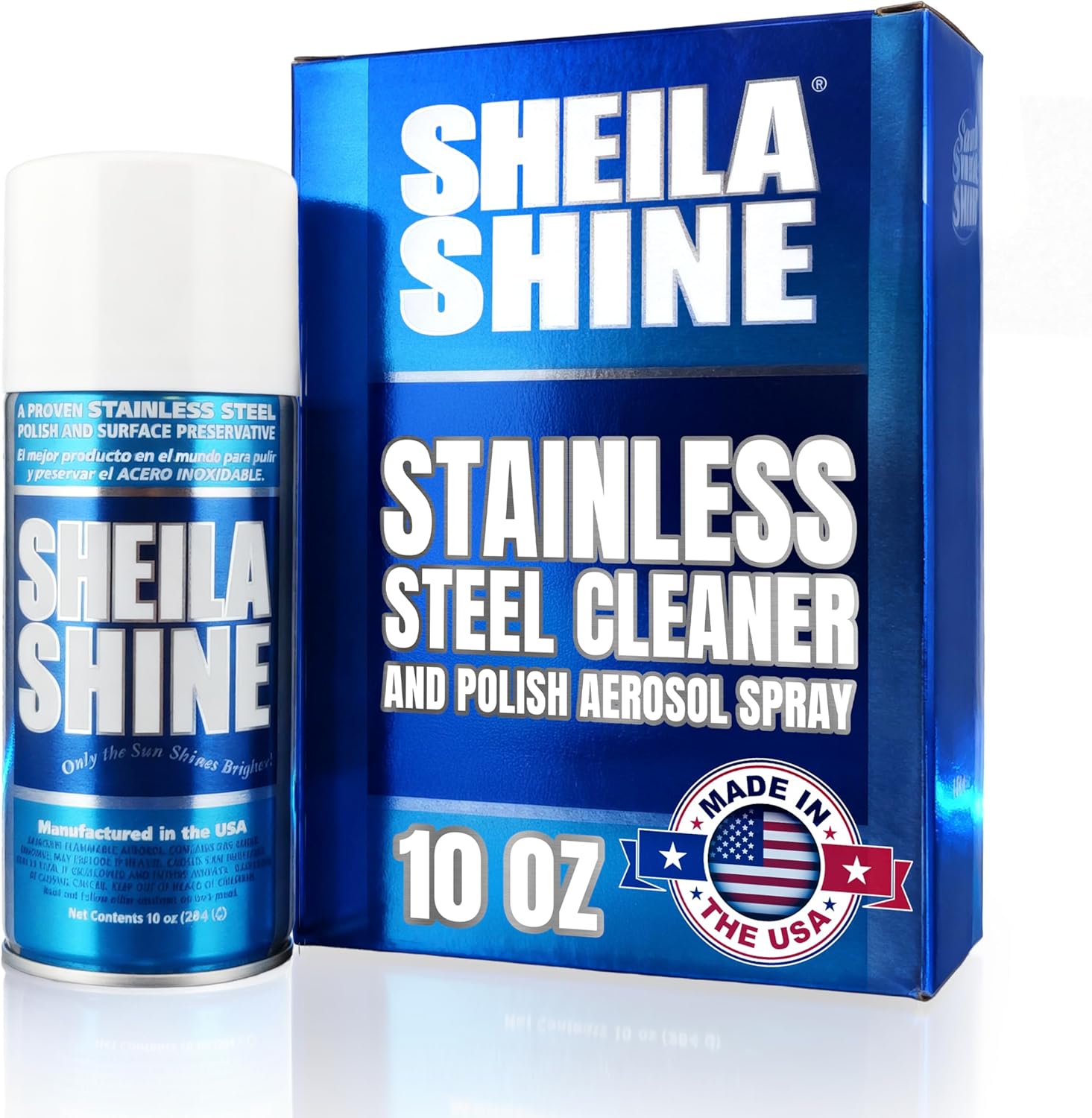 Sheila Shine Stainless Steel Cleaner and Polish 10 ounce aerosol can front view