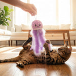 Catstages octopus toy featuring feathers and ribbons