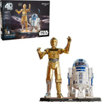 4D Build Star Wars C-3PO and R2-D2 3D model kit front view