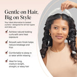 Close-up of soft satin material on Kitsch hair waver