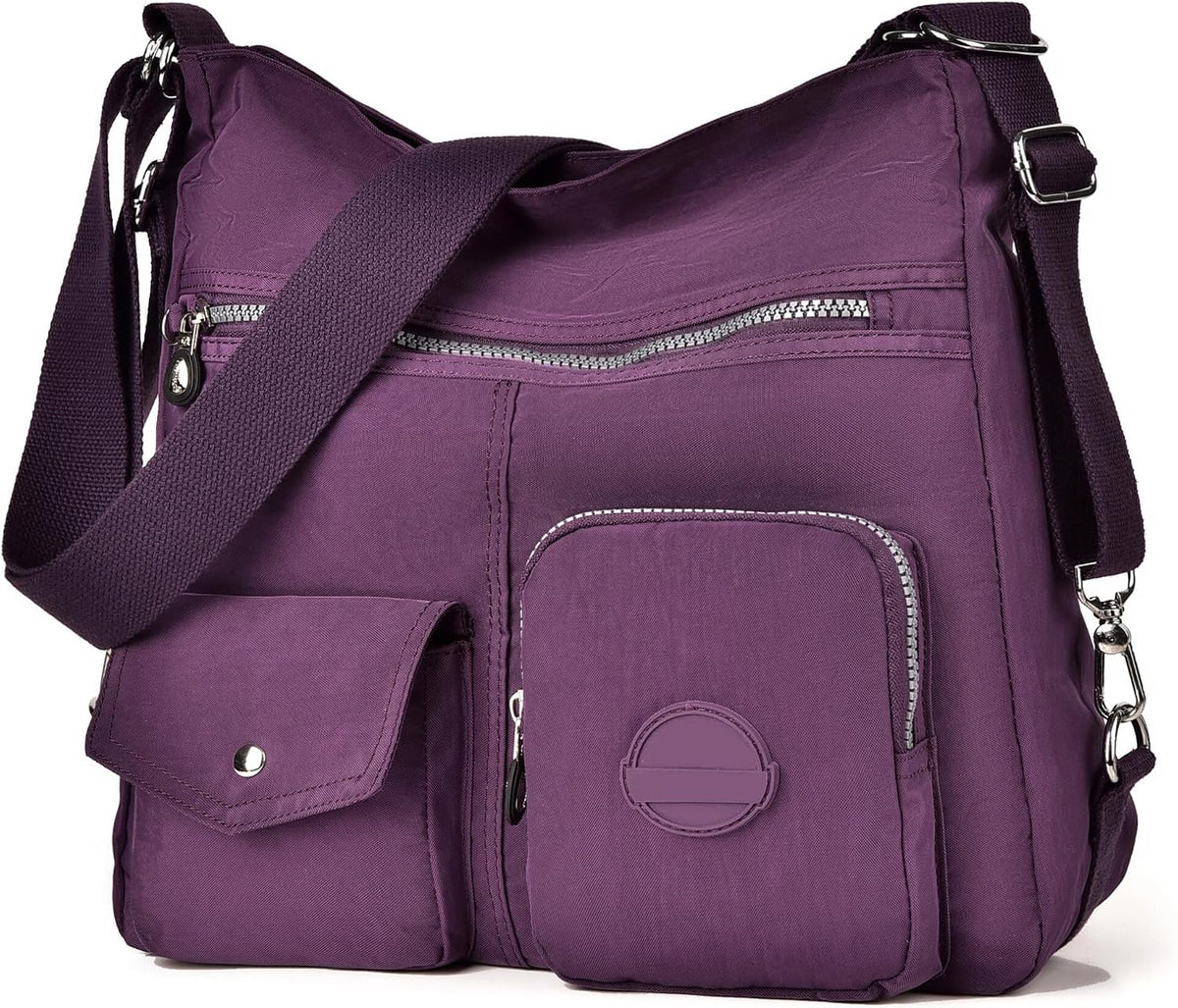 Hobo Purse for Women, Nylon Crossbody Shoulder Handbag Convertible Backpack - Image 12
