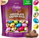 A collection of approximately thirty individually wrapped gourmet milk chocolate mini eggs.