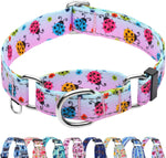 Reflective Martingale Collar for Dogs Nylon Training Collar with No Buckle Cute Floral No Pull Dog Collar for Medium DogsYellow FlowerM - Image 15