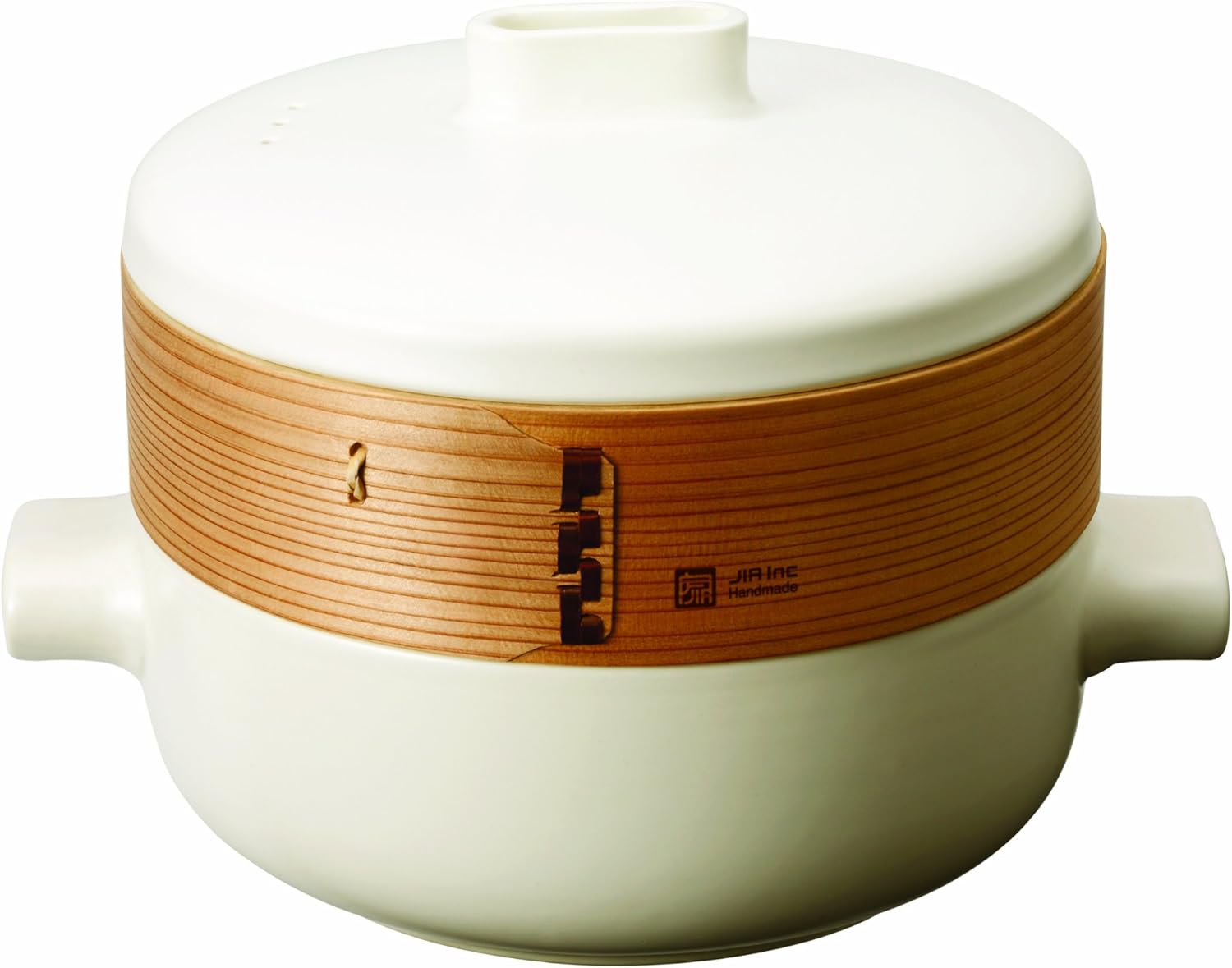 JIA Inc. Steamer Set - Large Set (Ceramic Steamer Pot and Lid + Cedar Wood Basket) - Image 1