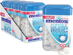 Close up view of Mentos Always White sugar free bubble gum container