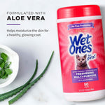 Waterless cat bath wipes canister pack of three for dander removal