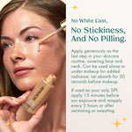 Kopari Sun Veil Illuminating Elixir Face Sunscreen side profile of glass bottle