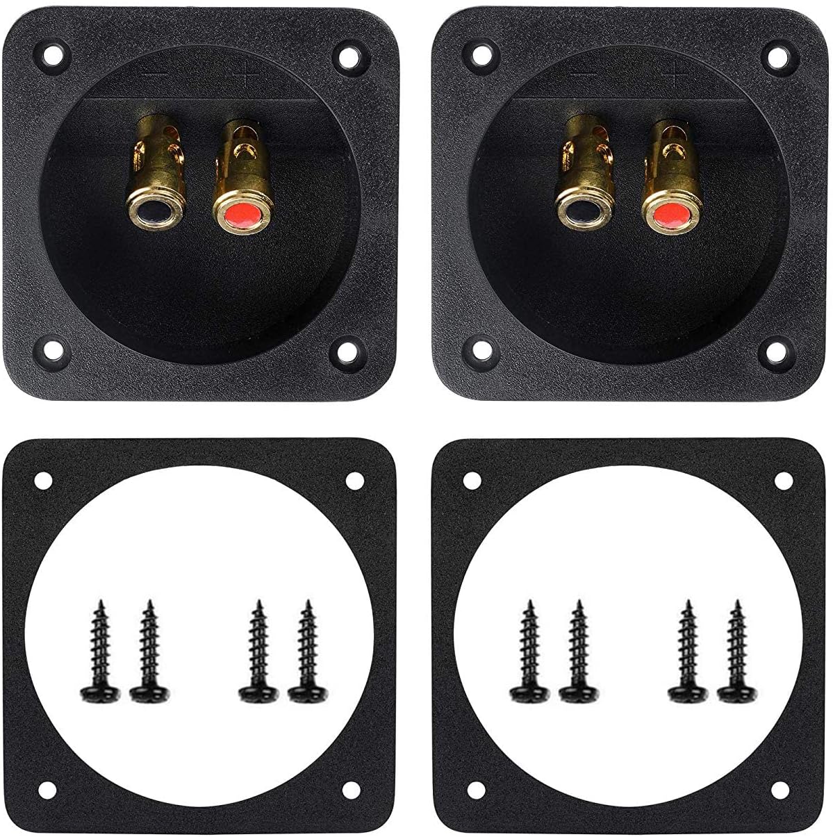 YTYKINOY double binding speaker terminal cup front view showing gold plated push jacks