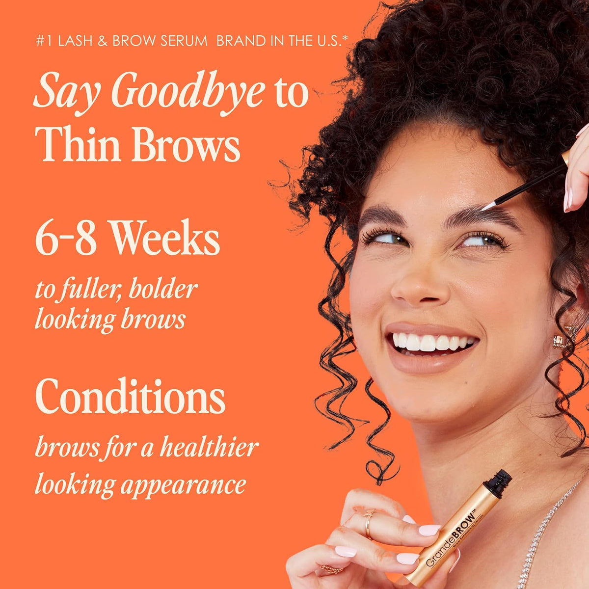 Grande Cosmetics brow serum tube next to outer box