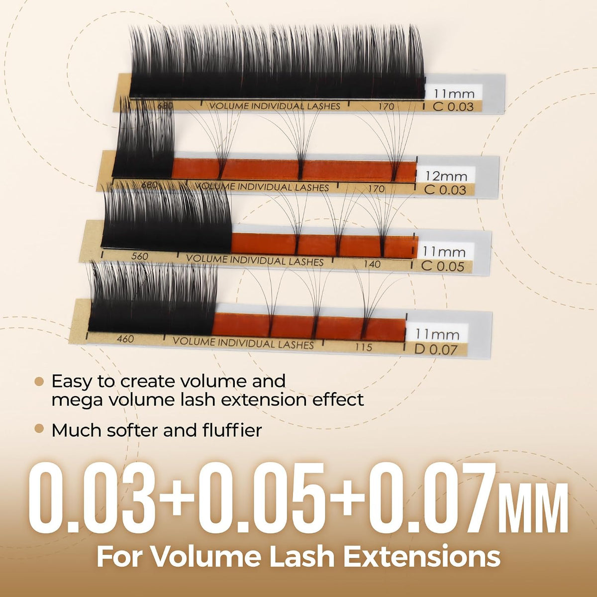 LASHVIEW 0.20 Thickness Silk D Curl Fake Eyelash Extensions Mixed Tray 8-15mm Natural Thick Lashes Individual Semi-Permanent Eyelashes Application for Professional Salon Use - Image 8