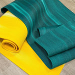 Hugger Mugger Nature Ultra Yoga Mat rolled up showing texture