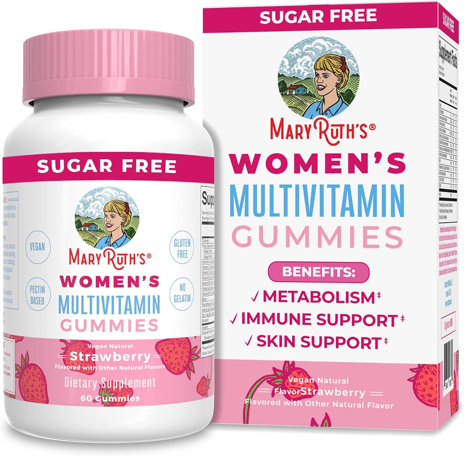 MaryRuth Organics women's wellness probiotic capsules front view bottle packaging