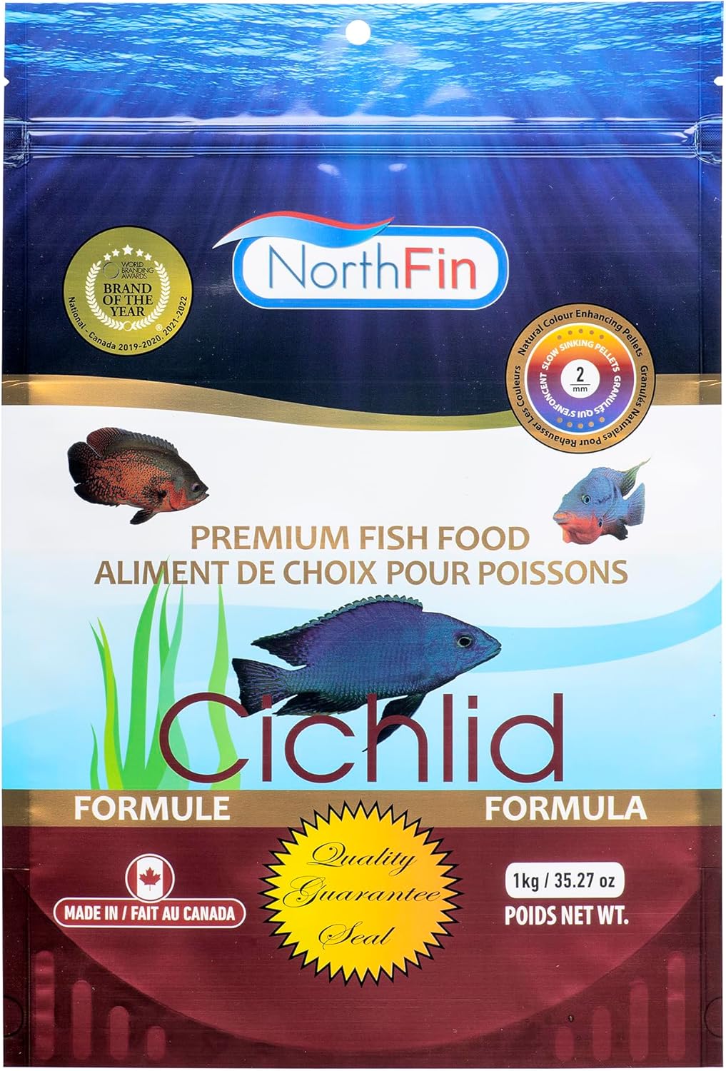 Northfin Cichlid Fish Food, Slow-Sinking Pellets, 2mm, 250g | Cichlid Formula; slow-sinking pellets for carnivorous & omnivorous cichlids; whole Antarctic krill meal; crafted in Canada - Image 14