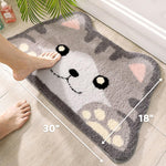 Anti-skid TPR backing view of Molesun cat bathroom mat