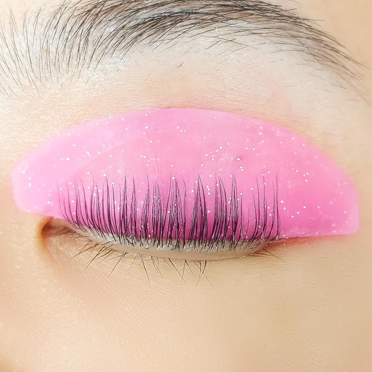Flat Lash Lift Shields Glueless Ultra Thin Silicone Pads for Perming Lotion No.1, Lash Softening Shields for Easy Korean Eyelash Lift (Glitter Rose) - Image 1