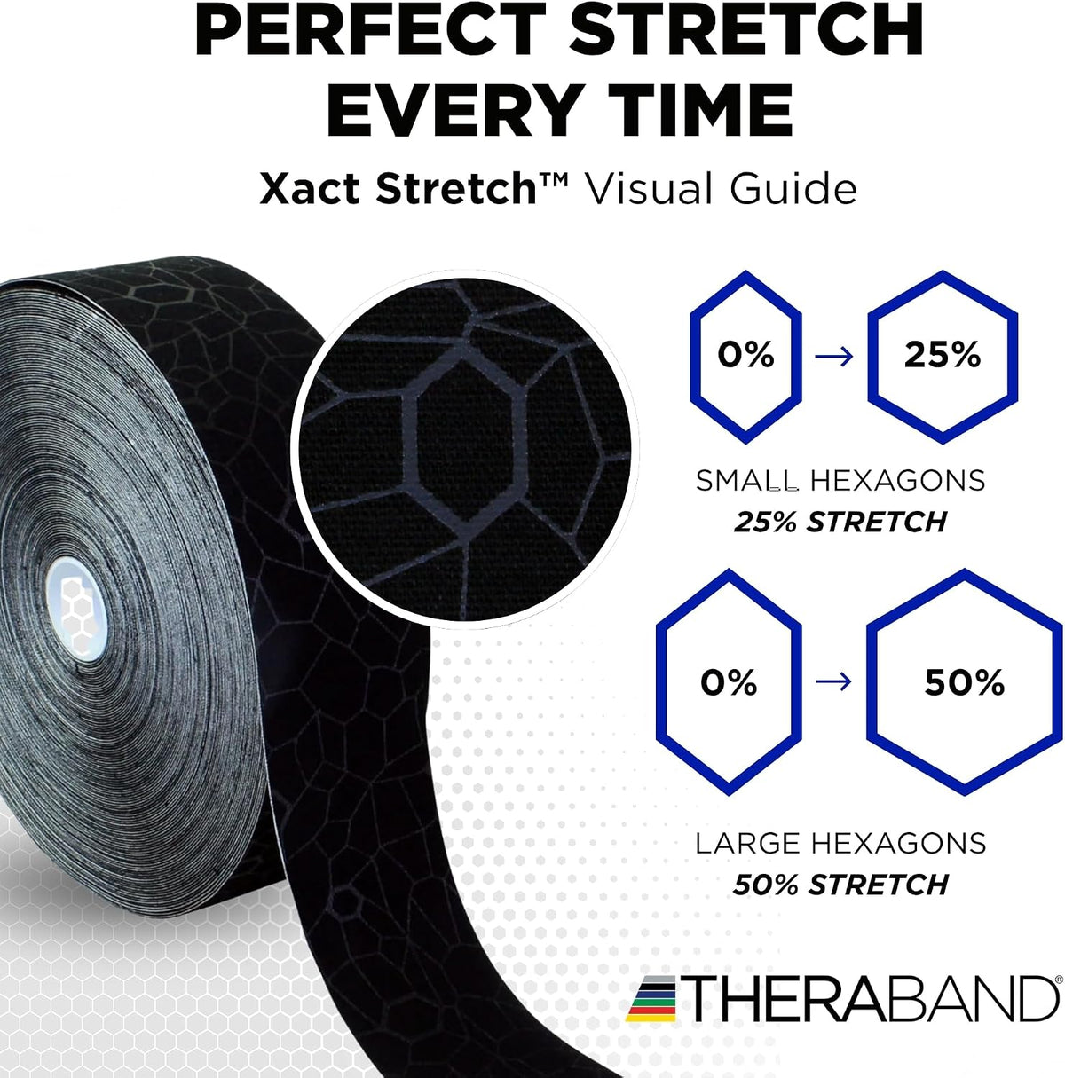 Theraband Kinesiology Tape bulk roll black color display