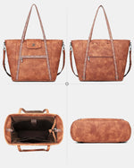 FADEON waterproof faux leather daily work bag close-up