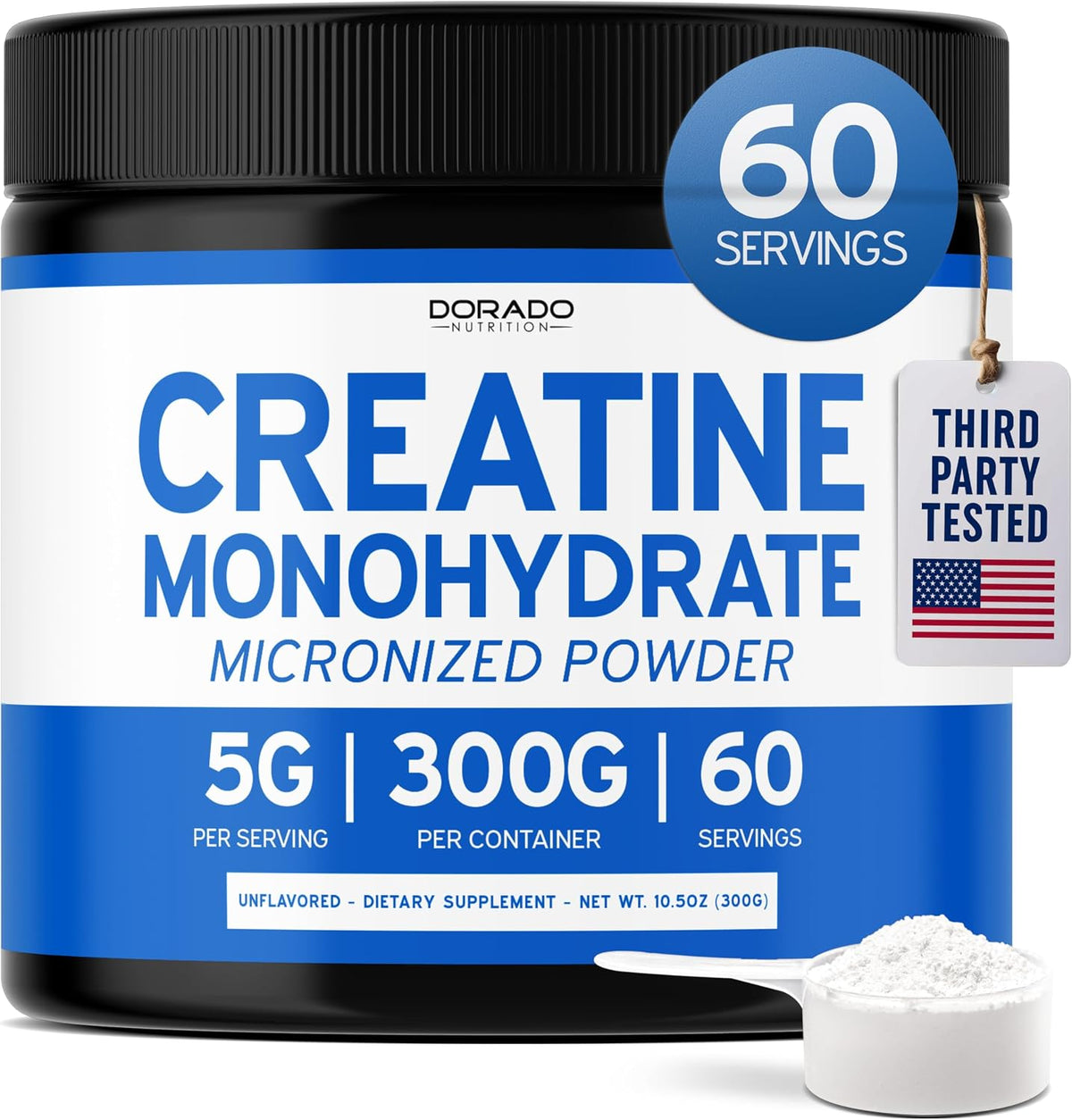 Dorado Nutrition Creatine Monohydrate Powder container front view