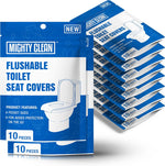 Mighty Clean flushable toilet seat covers front view pack of one hundred pieces