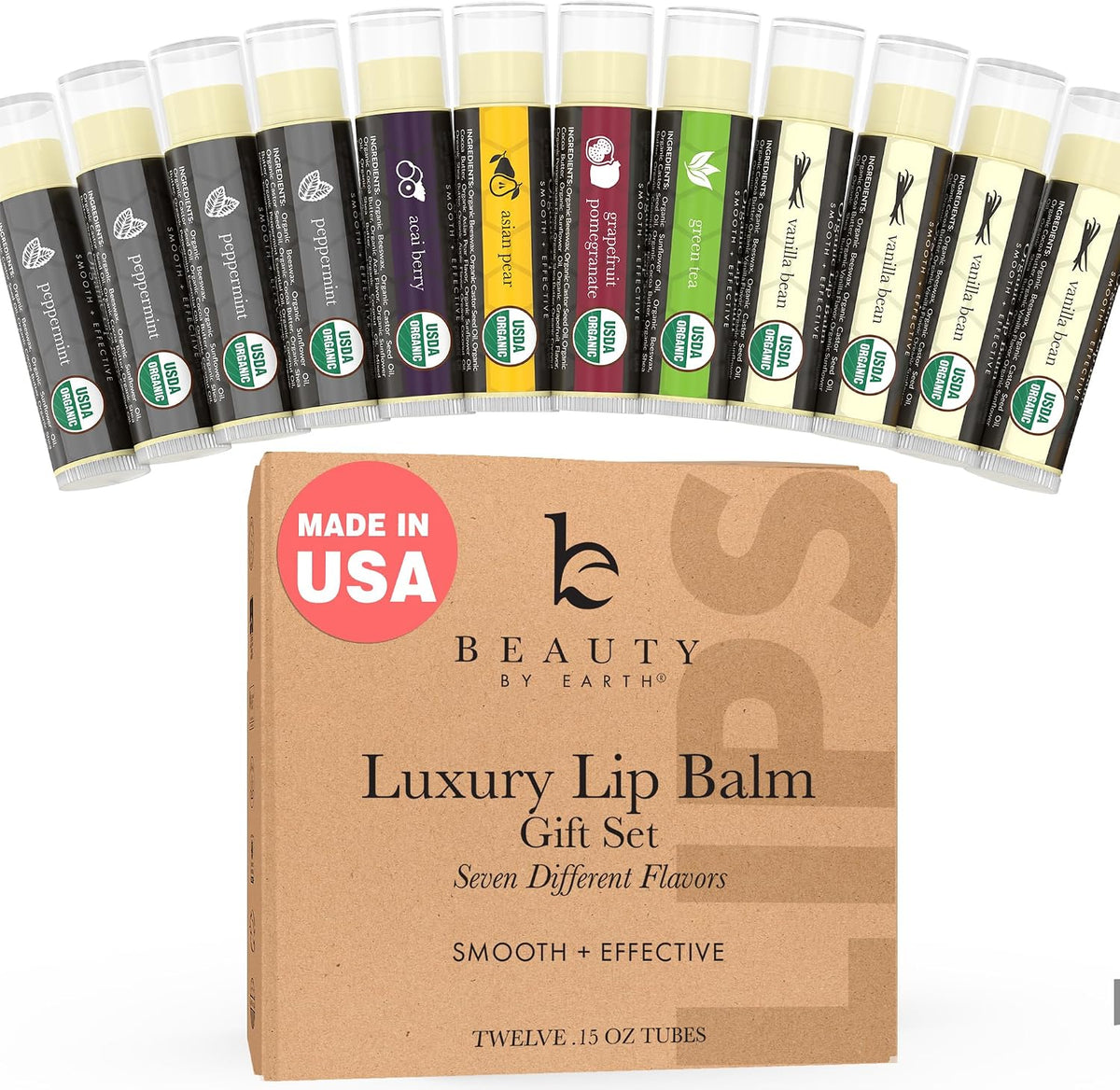 USDA Organic Lip Balm - USA Made with Natural Ingredients | Beeswax Vanilla Chapstick for Dry Lips, Gifts for Women, Hydrating Lip Balm, Beauty Birthday Gifts, Natural Chapstick - Image 13