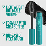 Model showing volume results with Maybelline Green Edition mascara
