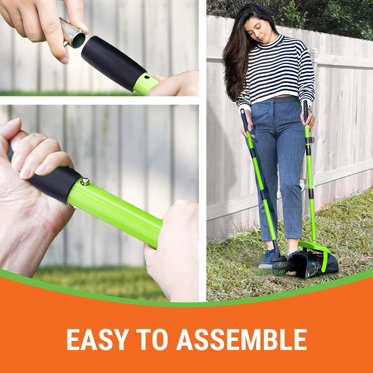 Pupzle Dog Pooper Scooper with Bag Attachment, 40" Long Handle Pooper Scooper for Large Dogs, Dog Poop Scoop for Yard, Large Capacity Swivel Bin and Rake, Lavender Scented Bags (Green) - Image 9