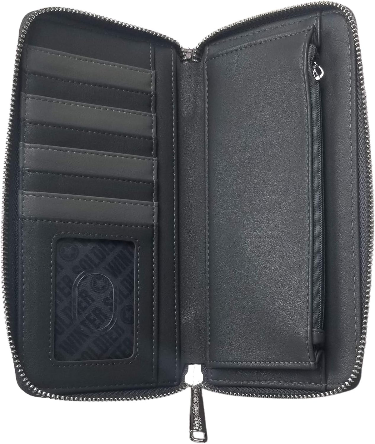 Loungefly Marvel Winter Soldier cosplay wallet back view with debossed tactical details
