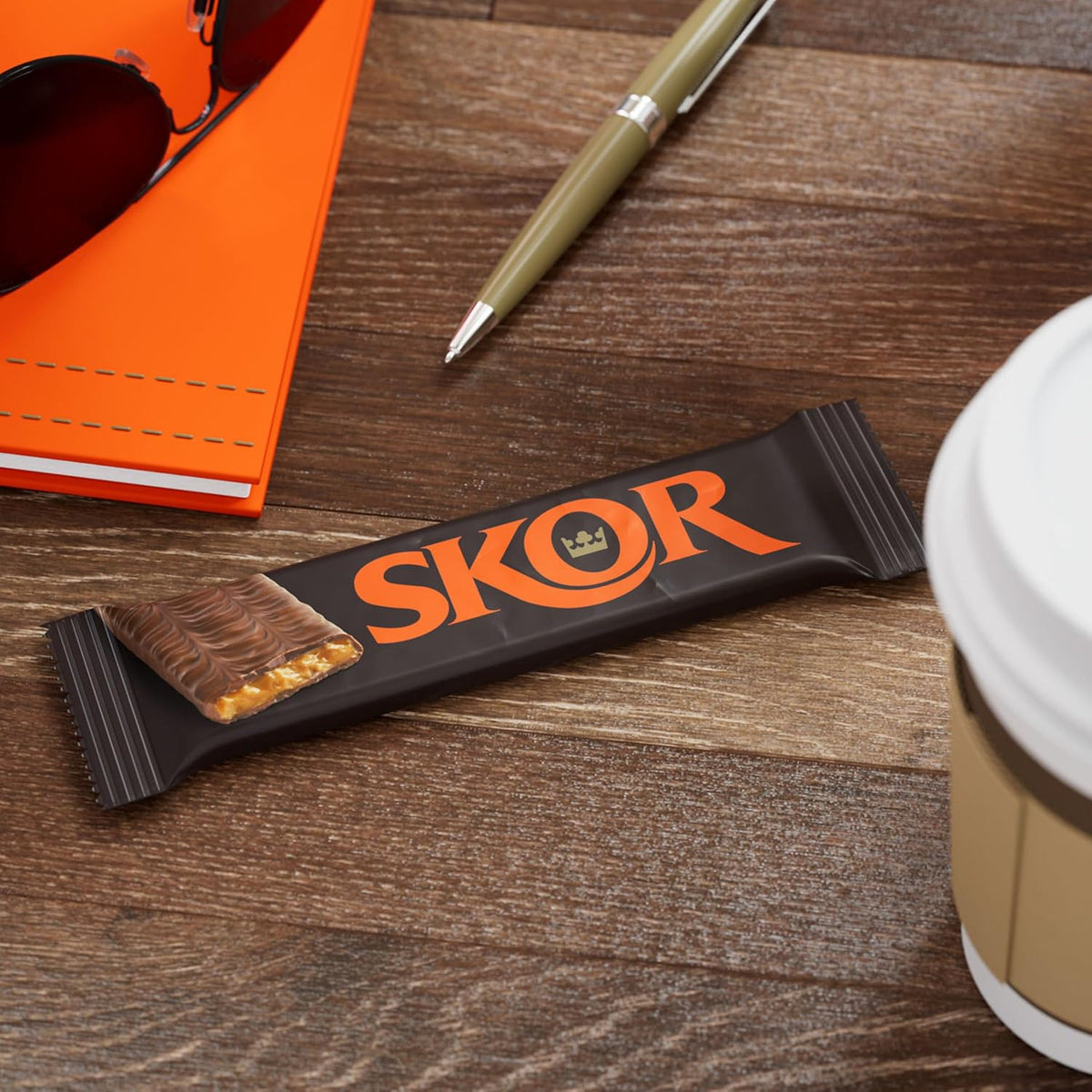 Bulk eighteen pack of authentic USA imported Skor chocolate bars