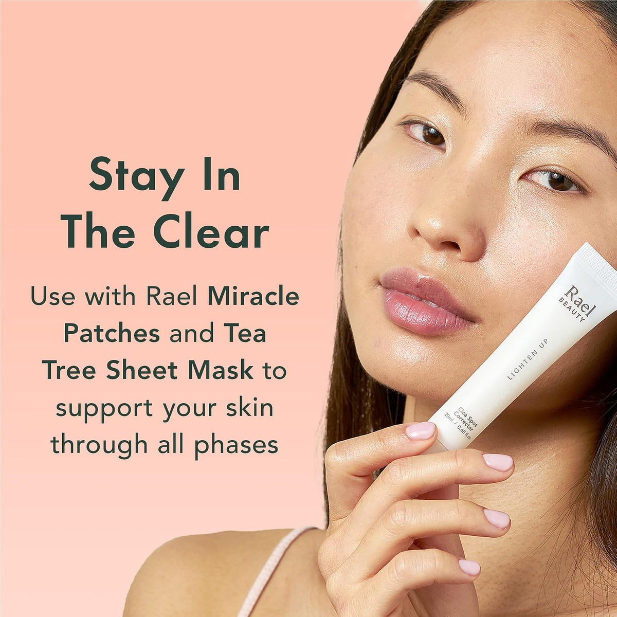 Cruelty free and clean beauty certification on Rael skincare packaging.