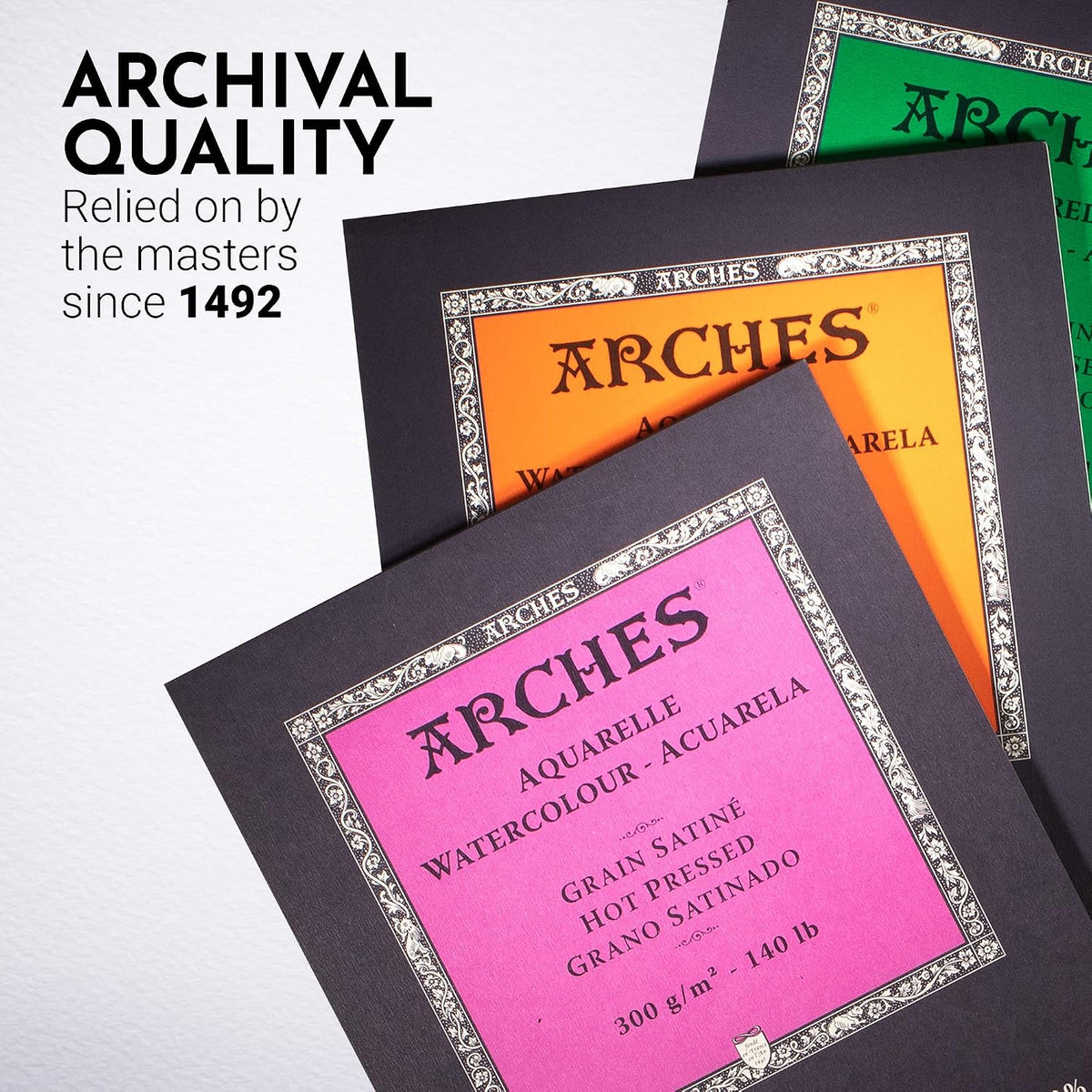 Arches watercolor pad back cover information display