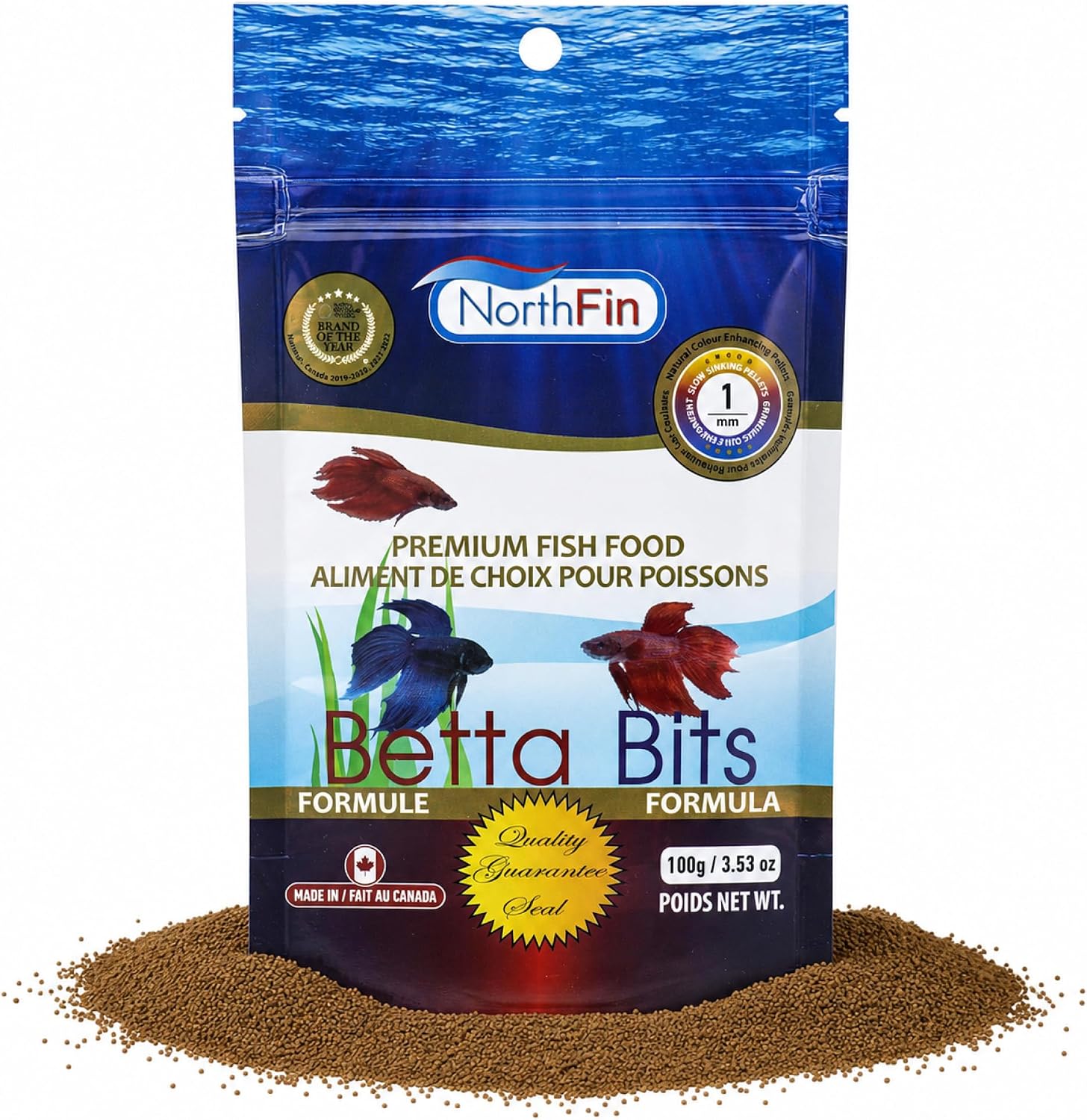 Northfin Betta Bits Fish Food front view packaging