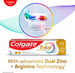 Colgate Total Anti-Tartar Toothpaste dual zinc technology graphic